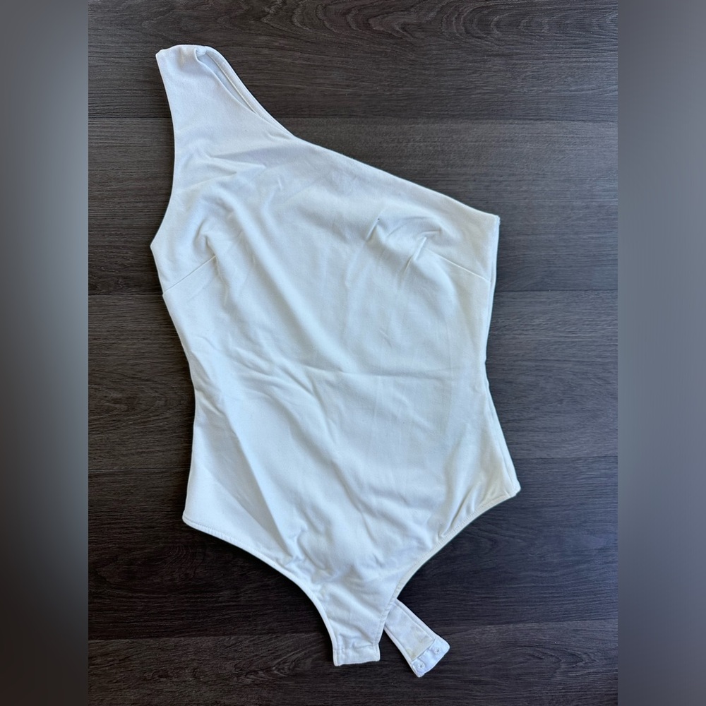Free People One Shoulder Body Suit White